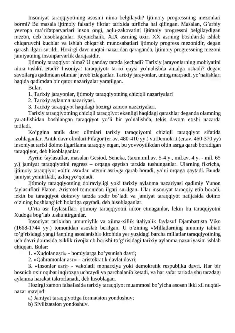 Jamiyat va tarix falsafasi. Qadriyatlar falsafasi 4
