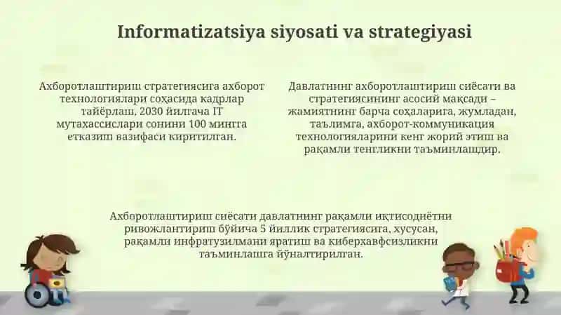 Axborotlashtirish jarayoni.Jamiyat va ta'limni axborotlashtirish 4