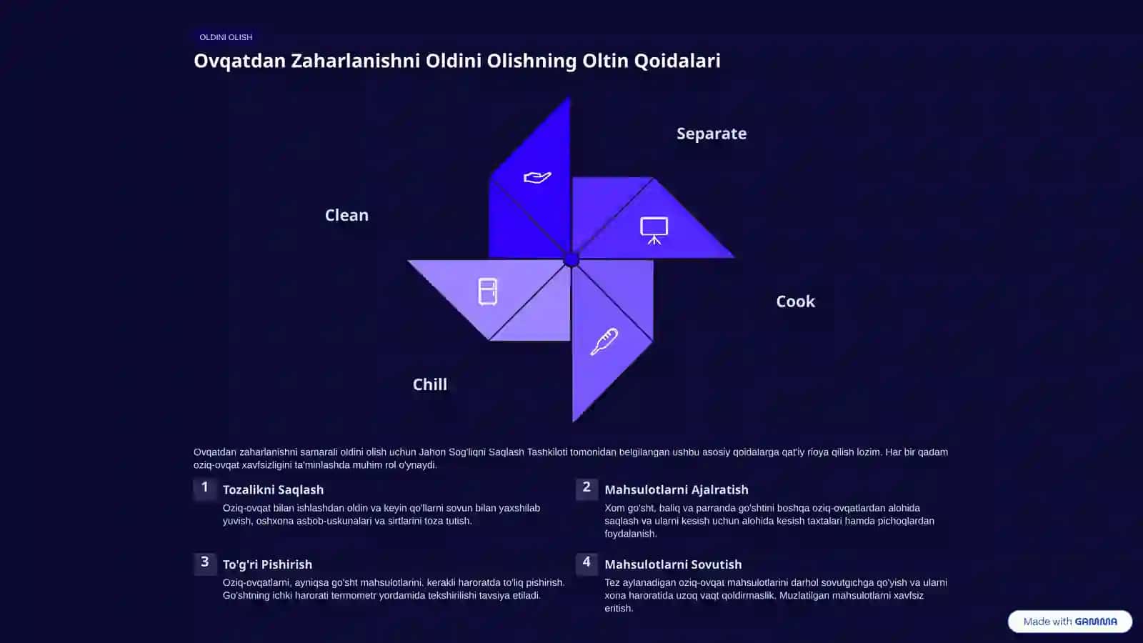 Oziq-ovqat Gigienasi va Salomatlik 4