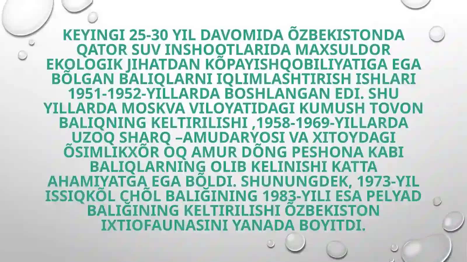 Õzbekiston suv havzalarida iqlimlashtirilgan baliqlarning hayoti va iqtisodiy ahamiyati 4