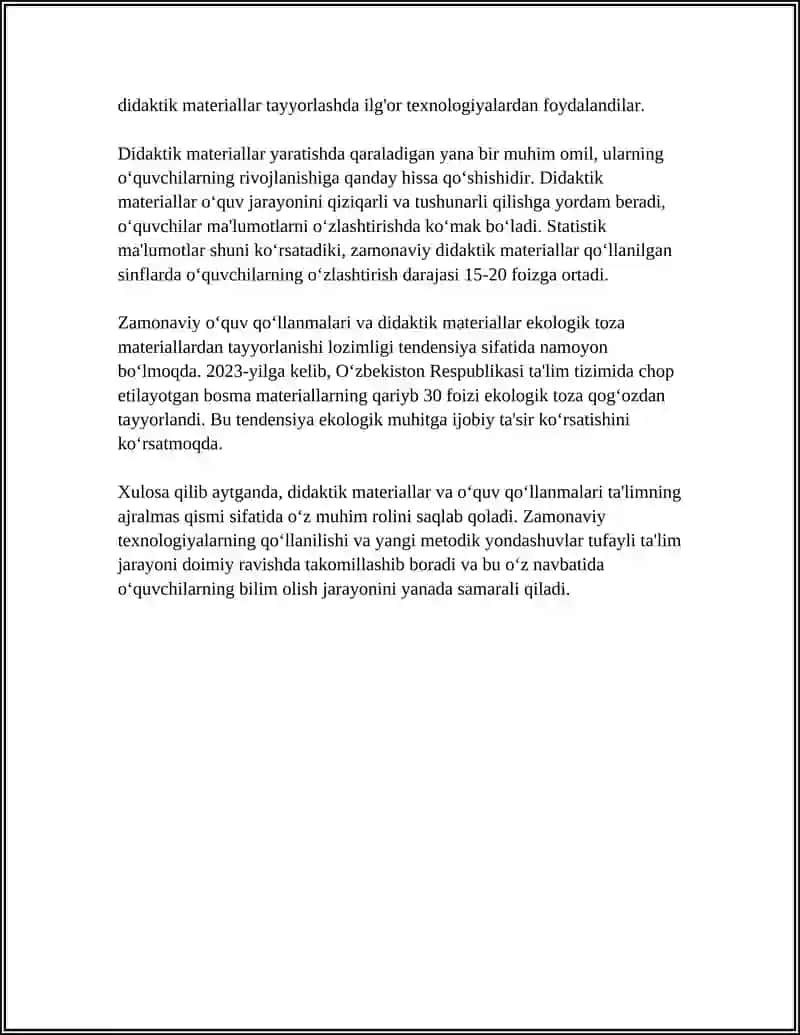 O'quv jarayonini tashkil etish vositalari, texnologiyalari va shakllari 4