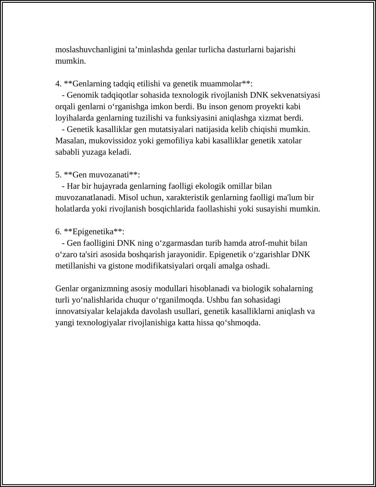 BELGILARNING IRSIYLANISH QONUNIYATLARI.IRSIYAT QONUNLARI. GENETIK INJENERIYANING TIBBIYOTDAGI ROLI. ANTIMUTAGENEZ 4