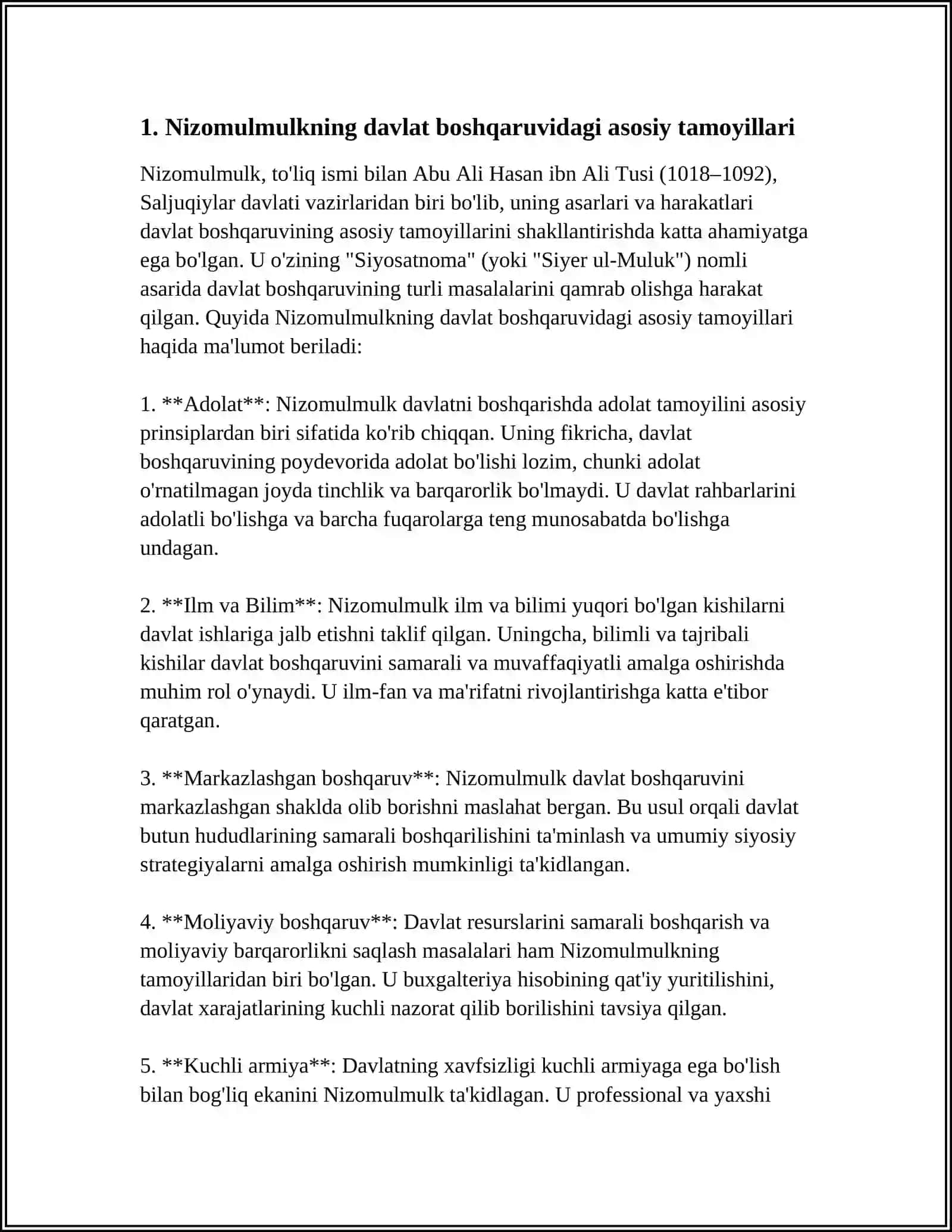 NIZOMULMULKNING,,SIYOSATNOMA'' ASARI BOʻYICHA JAMIYAT BOSHQARUVIGA OID GʻOYALARNI TAHLIL ETISH VA ESSE TAYYORLASH 4
