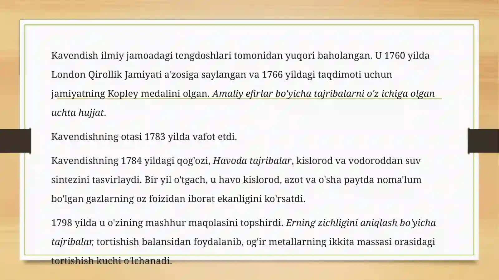 Kavendish,pristli va sheele kashfiyotlari 4