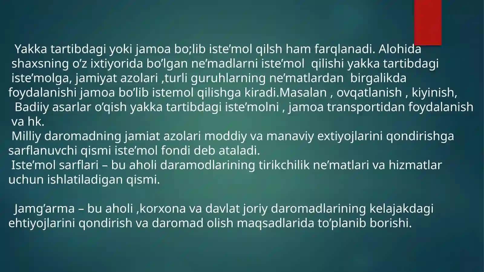 Istemol jamgarma va invistitsiyalar. 4
