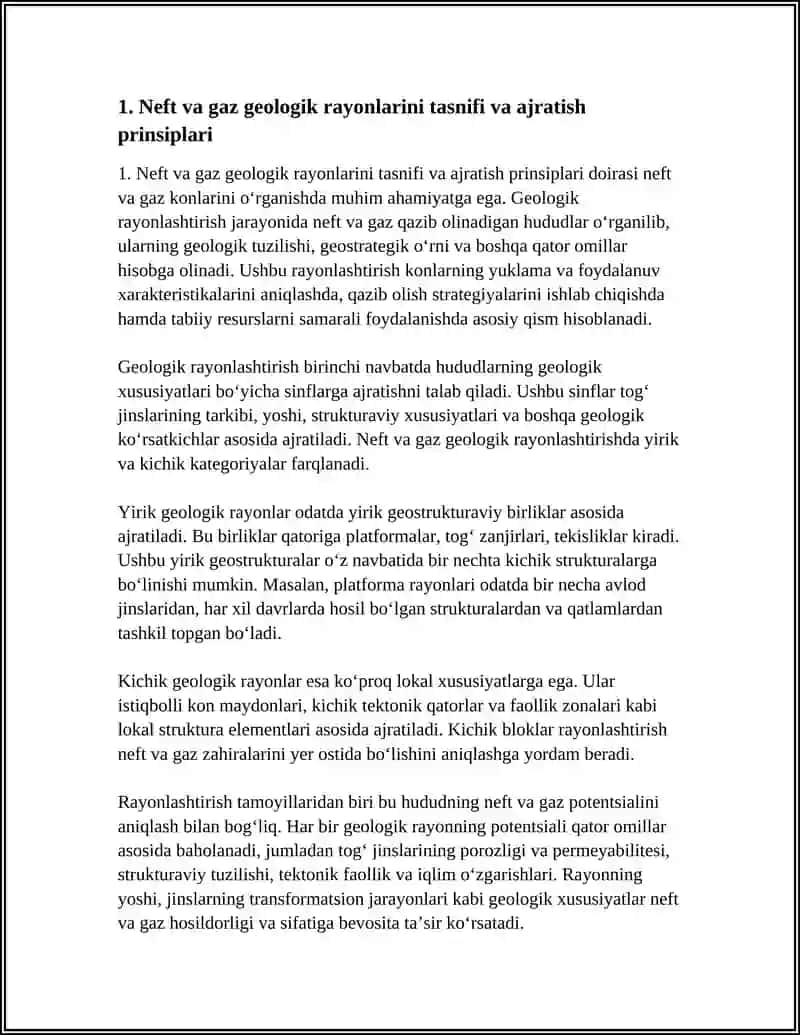 NEFT VA GAZNI GEOLOGIK RAYONLASHTIRISH 4