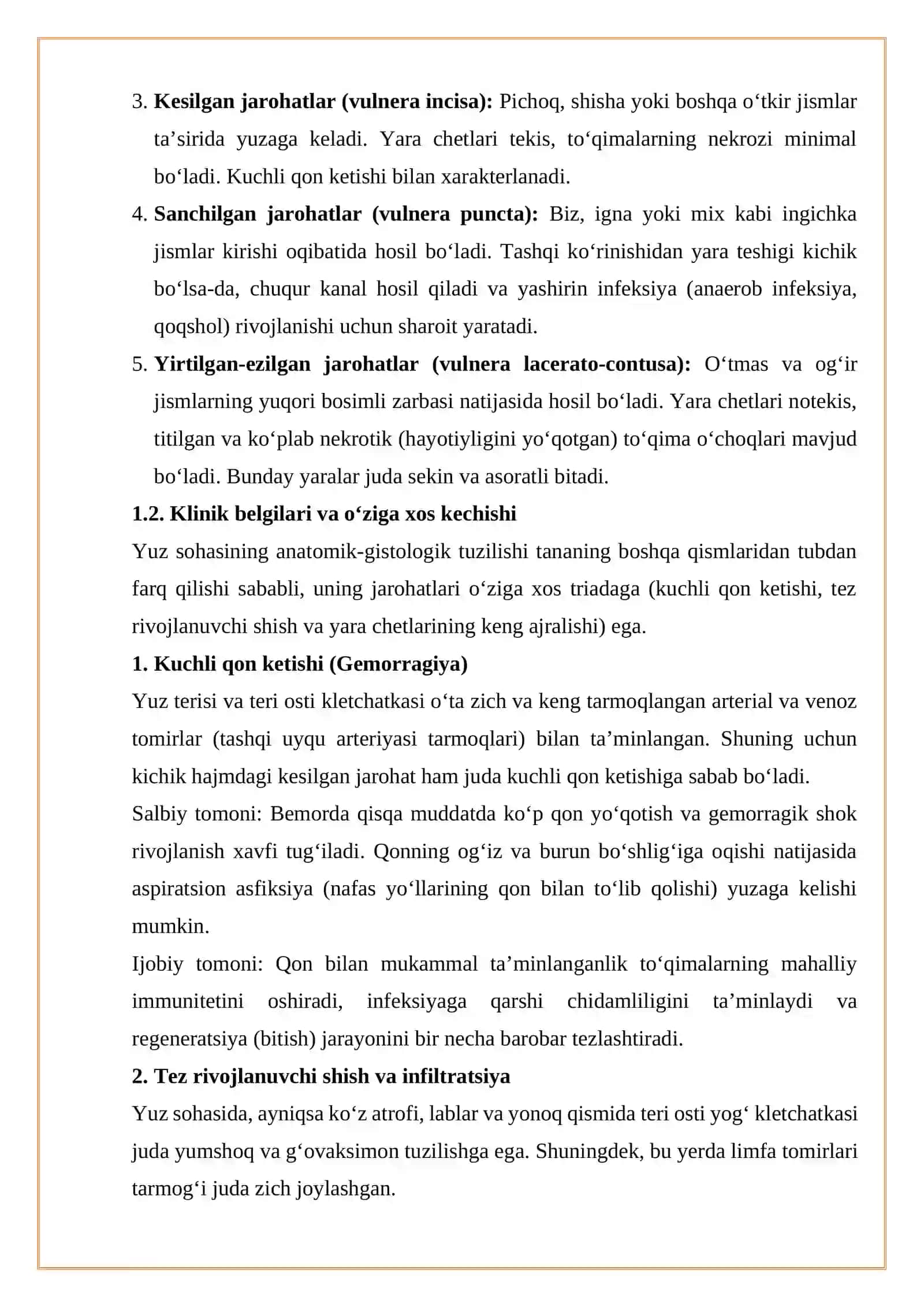 YUZ YUMSHOQ TO`QIMALARI JAROHATLARINI KLINIKASI VA YUZ YUMSHOQ TO`QIMALARI JAROHATLARIGA BIRLMACHI JARROHLIK ISHLOVI XUSUSIYATLARI 4