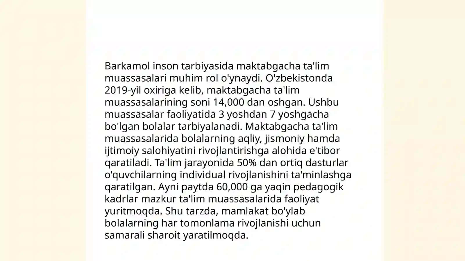 Ilk va maktabgacha yoshdagi bolalar pedagogikasi fanining barkamol insonni tarbiyasidagi oʻrni 4