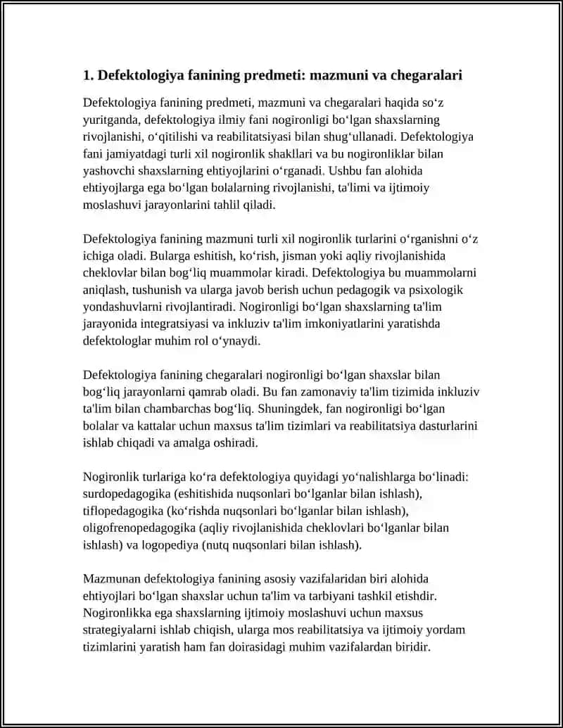 Defektologiya Fanining Predmeti, Maqsad va Vazifalari 4