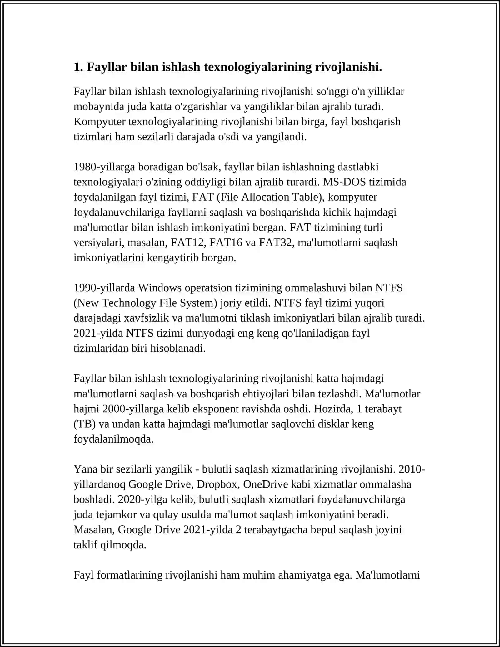 FAYLLAR BILAN ISHLASHNING YANGI USULLARI (I/O TEXNOLOGIYASI) 4