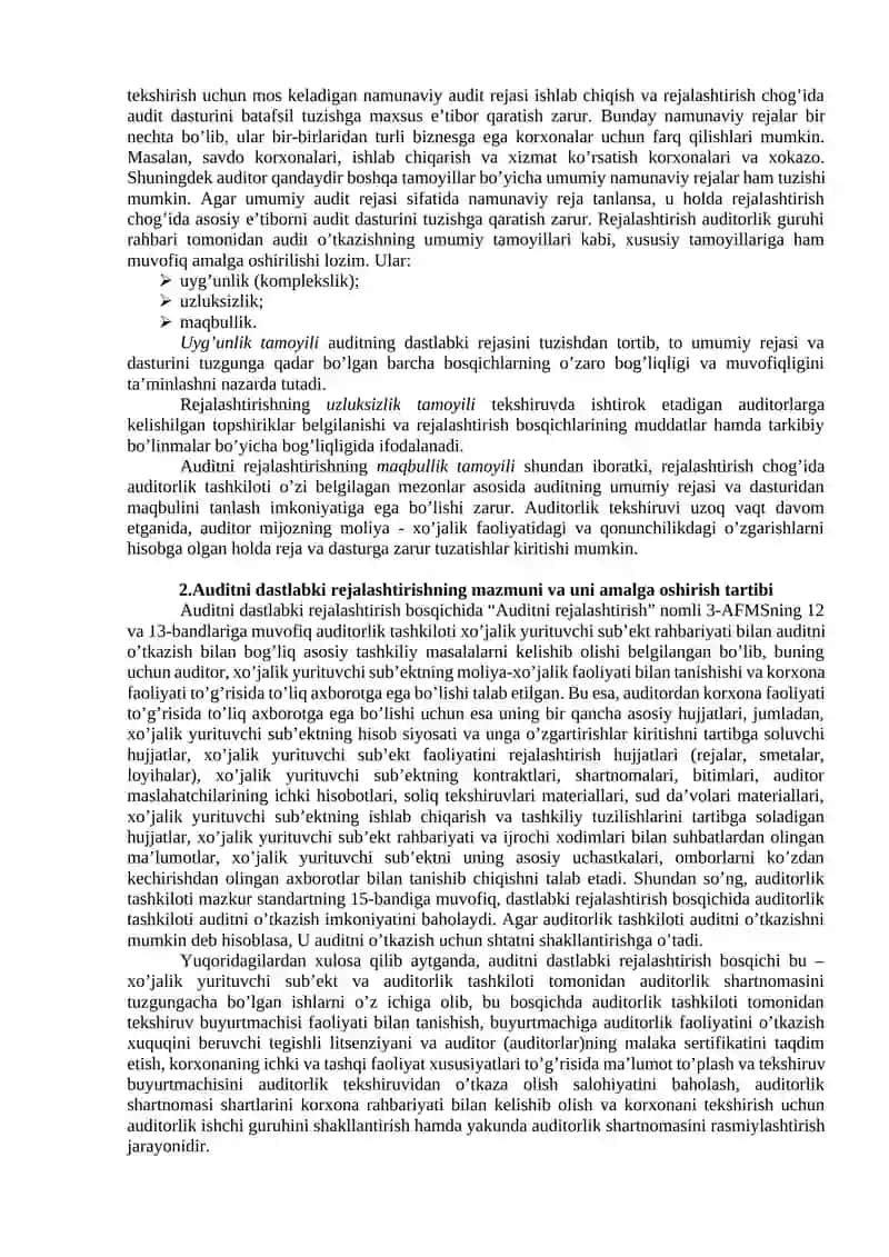 AUDITORLIK TEKSHIRUVINI REJALASHTIRISH 4