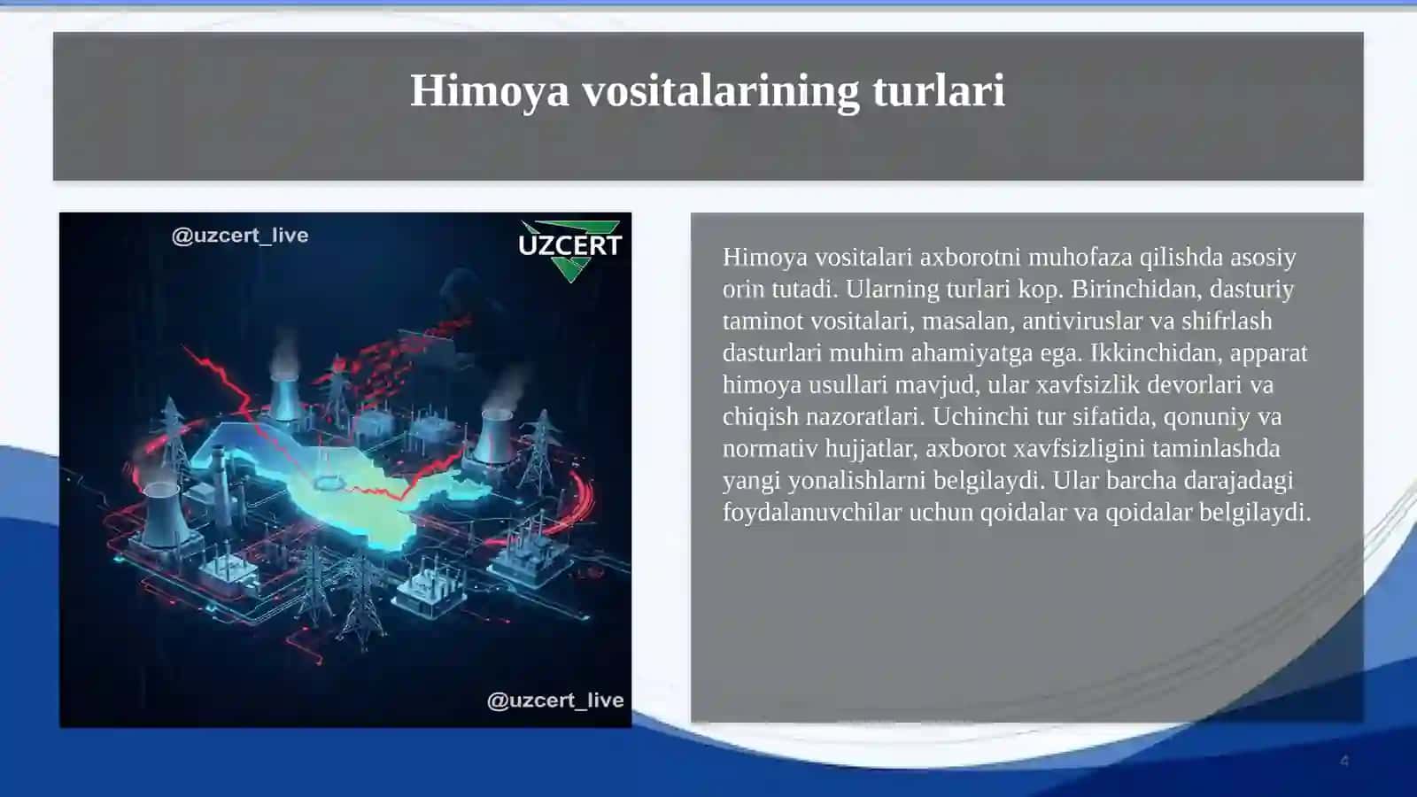 Axborot tizimlarida axborotlarni himoyalash vositalari va modellari 4