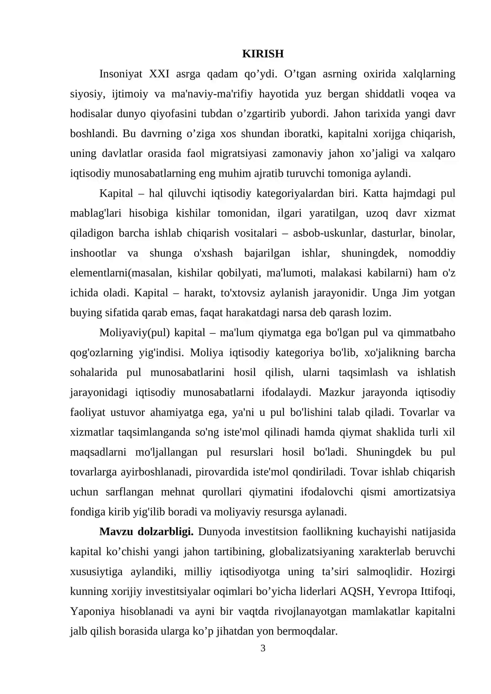 KAPITAL OQIMI. KAPITAL BOZORI 4