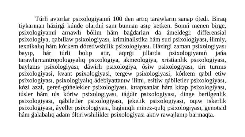 Ózbetinshe Házirgi zaman psixologiyasında testtiń áhmiyetli mashqalaları 4