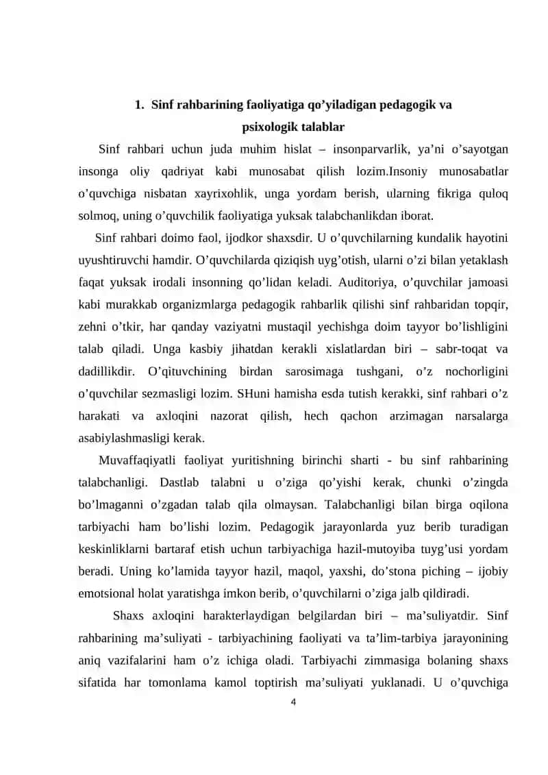 O’QUVCHILARNI TARBIYALASHDA SINF RAHBARINING O’RNI VA RO’LI 4