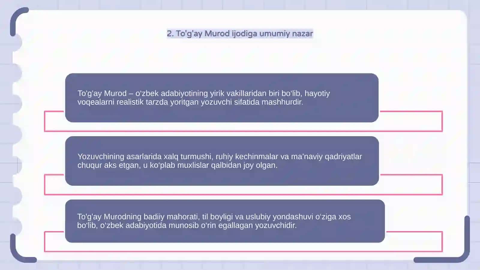 To'g'ay Murod asarlarida dialektizmlar mavzusidagi bitiruv malakaviy ish 4