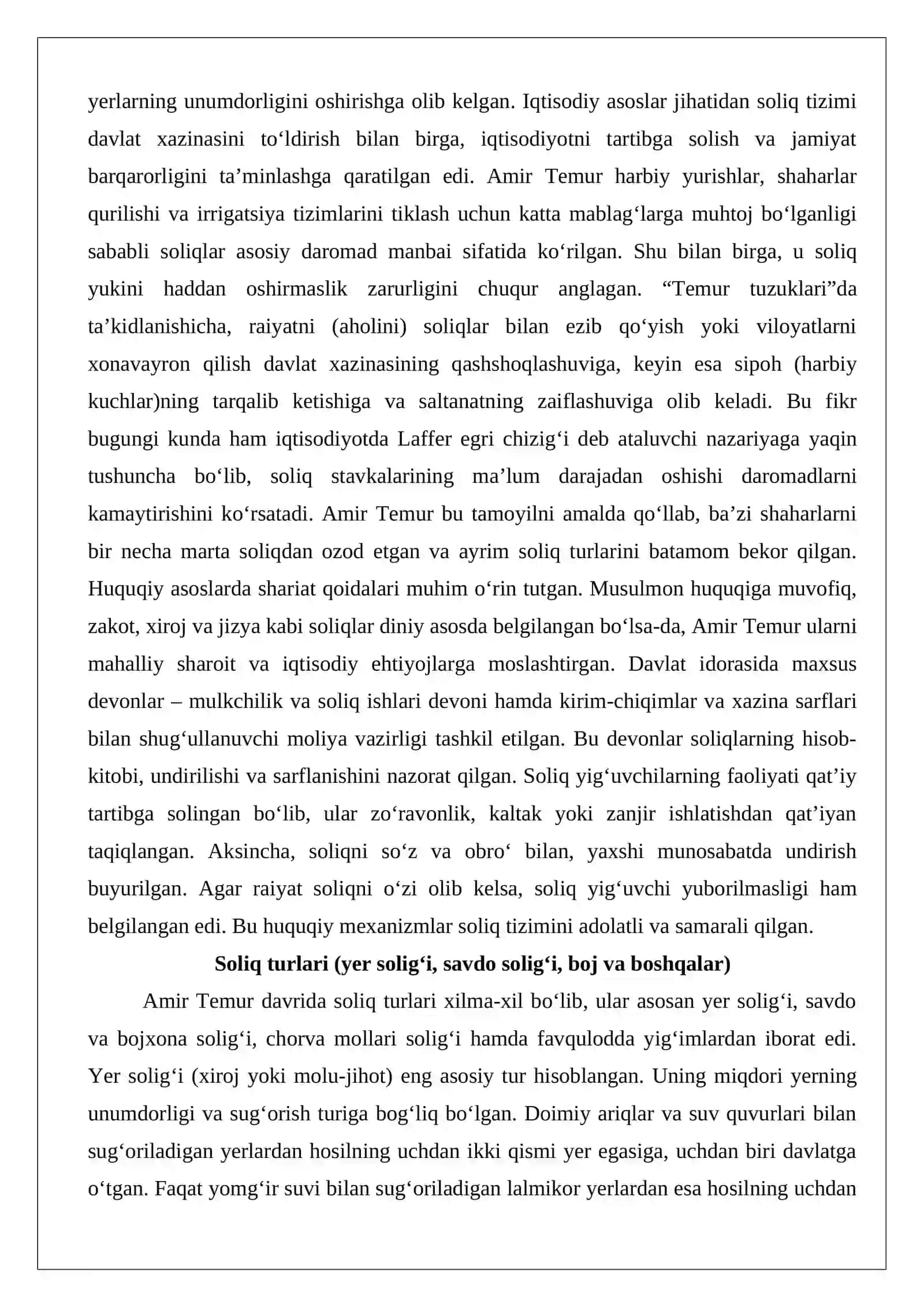 Amir Temur davrida soliq siyosatining jamiyat hayotiga ta’siri 4