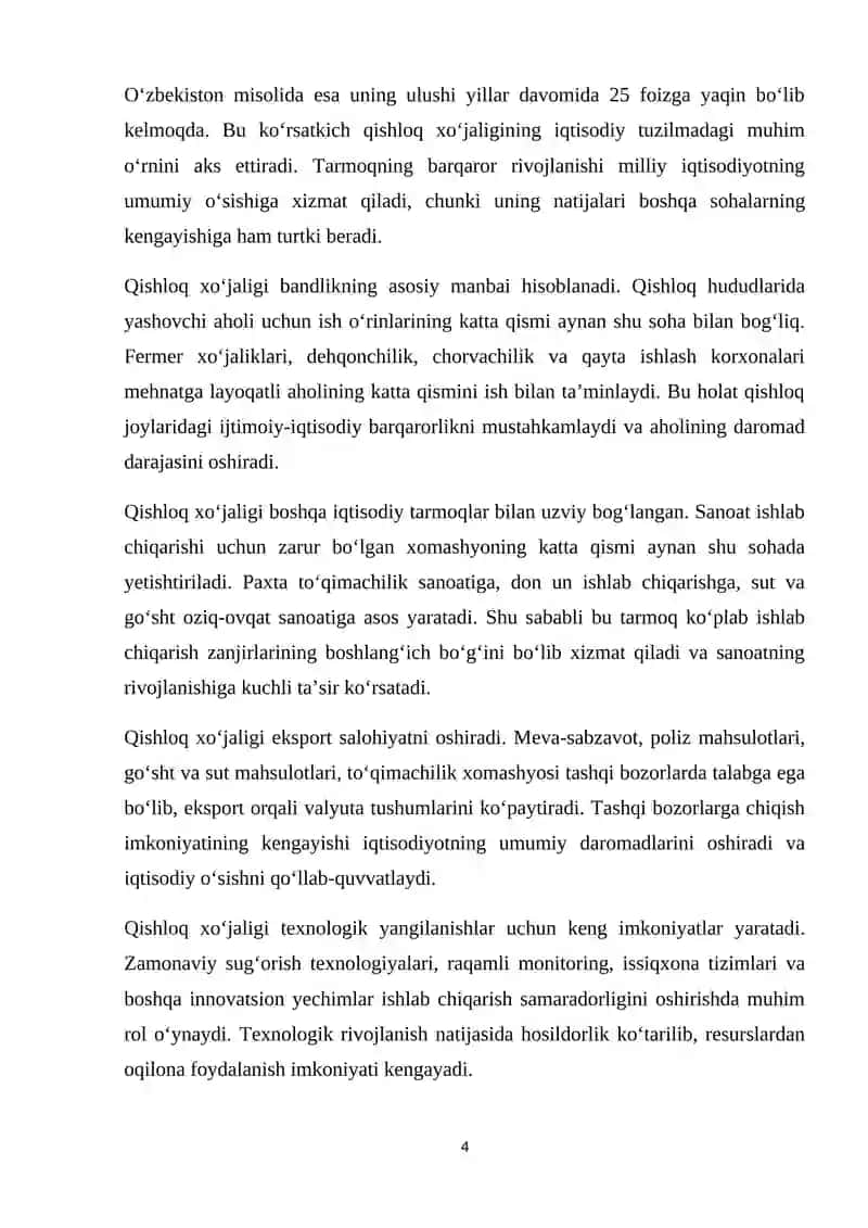 Qishloq xo‘jaligi iqtisodiyoti 4
