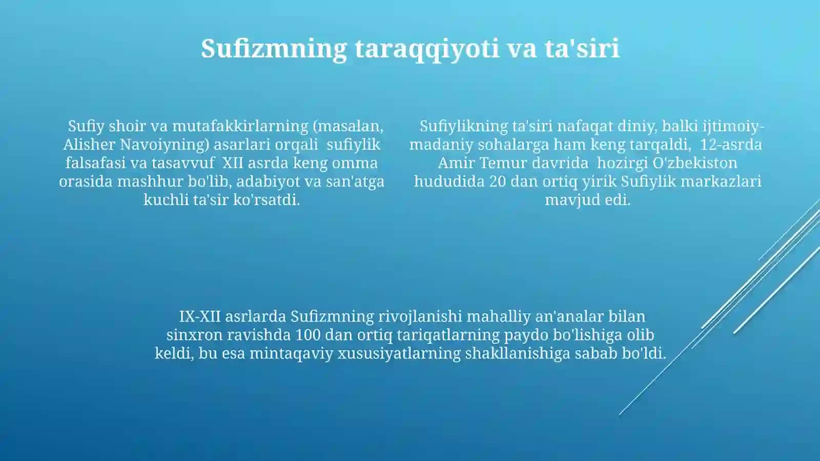 IX-XII asrlarda mamlakatimizda roʻy bergan ma'naviy uygʻonish 4