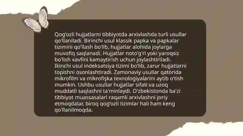 Tibbiyot axbarotlarini arxivlash usullari 4