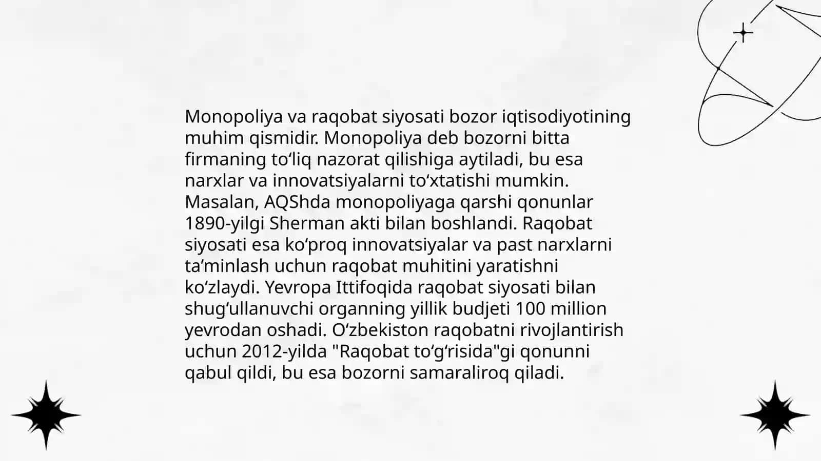 Monopoliyaga qarshi qonunchilik va ularning amal qilishi 4