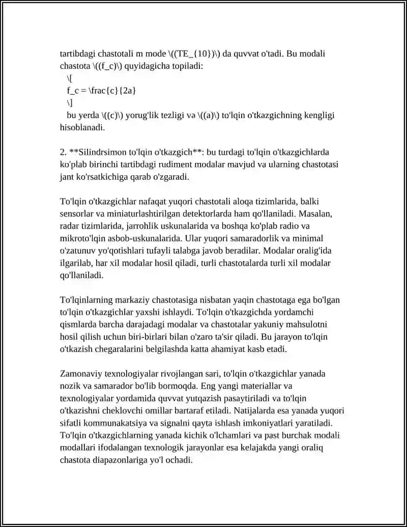 TO'LQIN O'TKAZGICHLAR (VOLNOVODLAR) 4