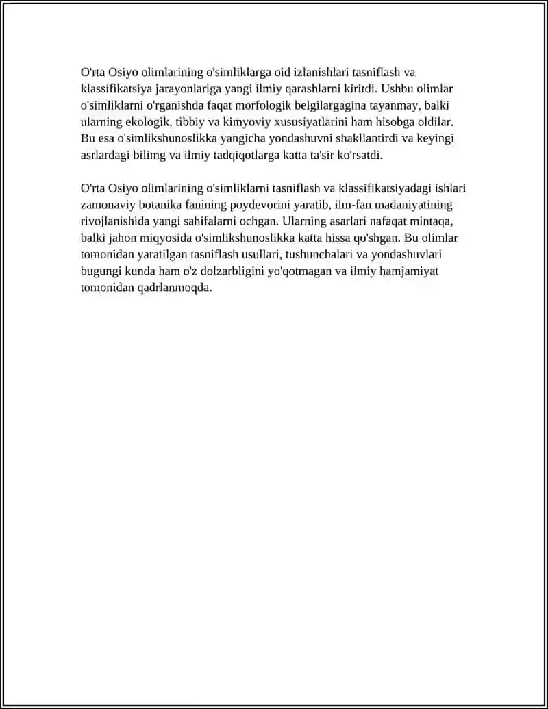 O‘RTA OSIYO OLIMLARINING O‘SIMLIKLAR HAQIDAGI FIKRLARI 4