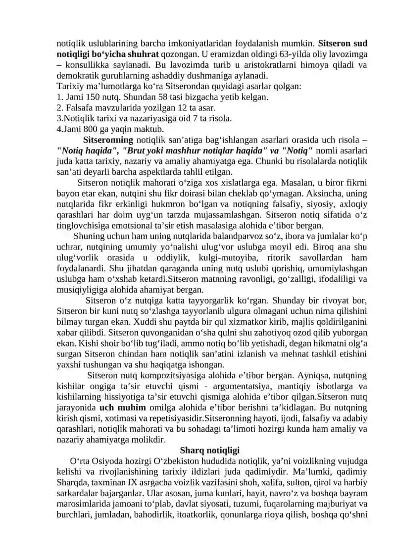 NUTQ MADANIYATI VA NOTIQLIK SAN’ATI. NOTIQLIK TARIXI. YUNON VA RIM NOTIQLIK TARIXI 4