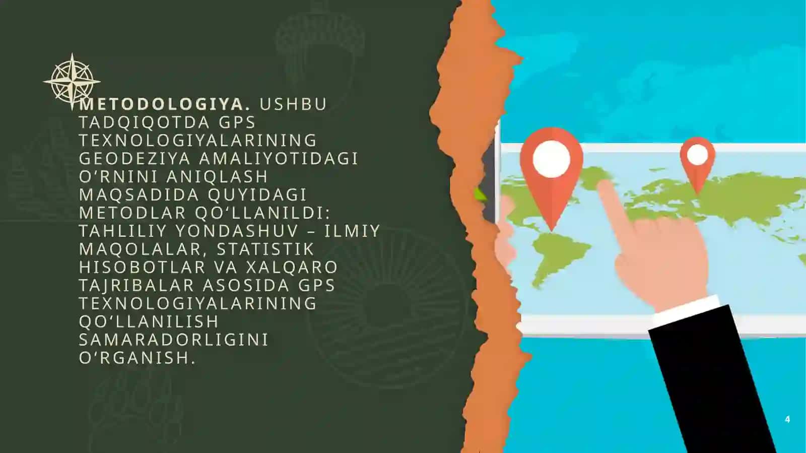 GEODEZIYADA GPS TEXNOLOGIYALARNINGOʻRNIVA ISTIQBOLI 4