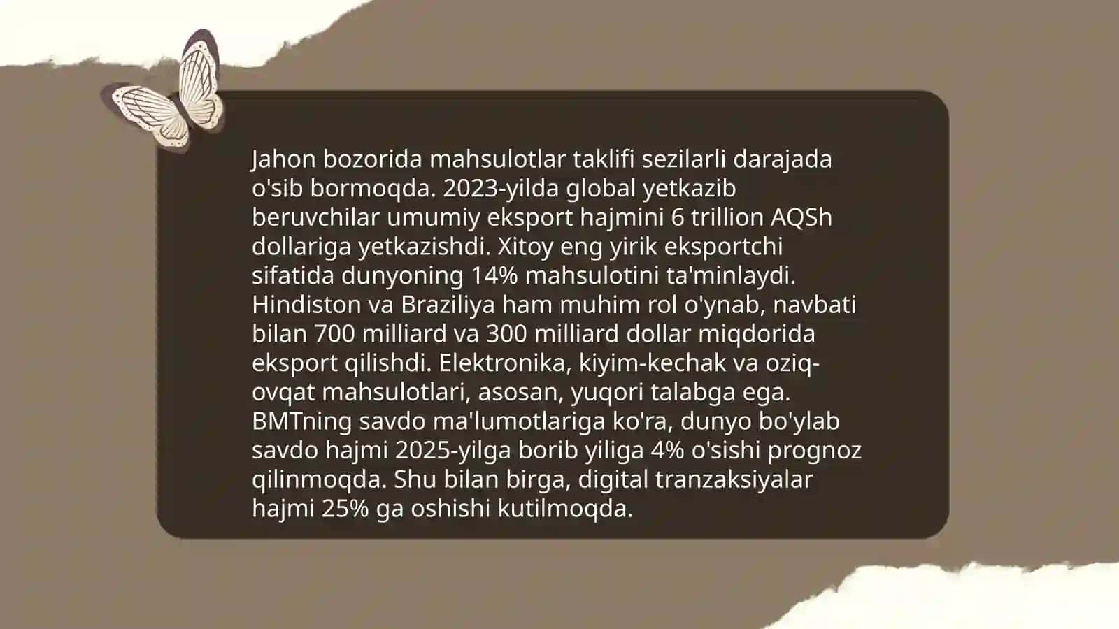 Xalqaro savdo va bozorlardagi talab tendensiyalari 4