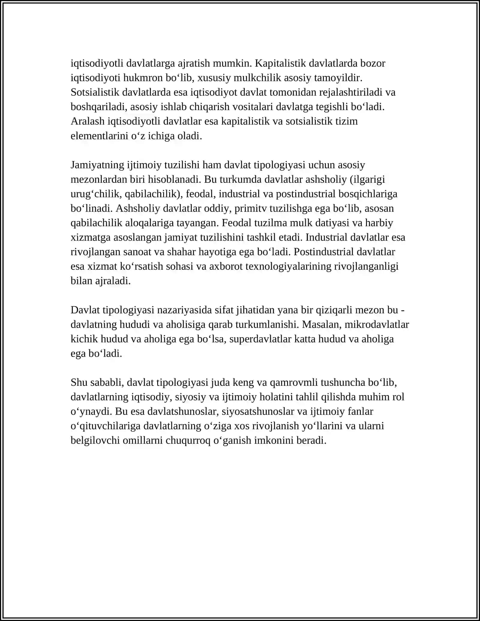 DAVLAT TIPOLOGIYASI MUAMMOSIGA FORMATSIYAVIY VA SIVILIZATSIYAVIY YONDASHUVLAR 4