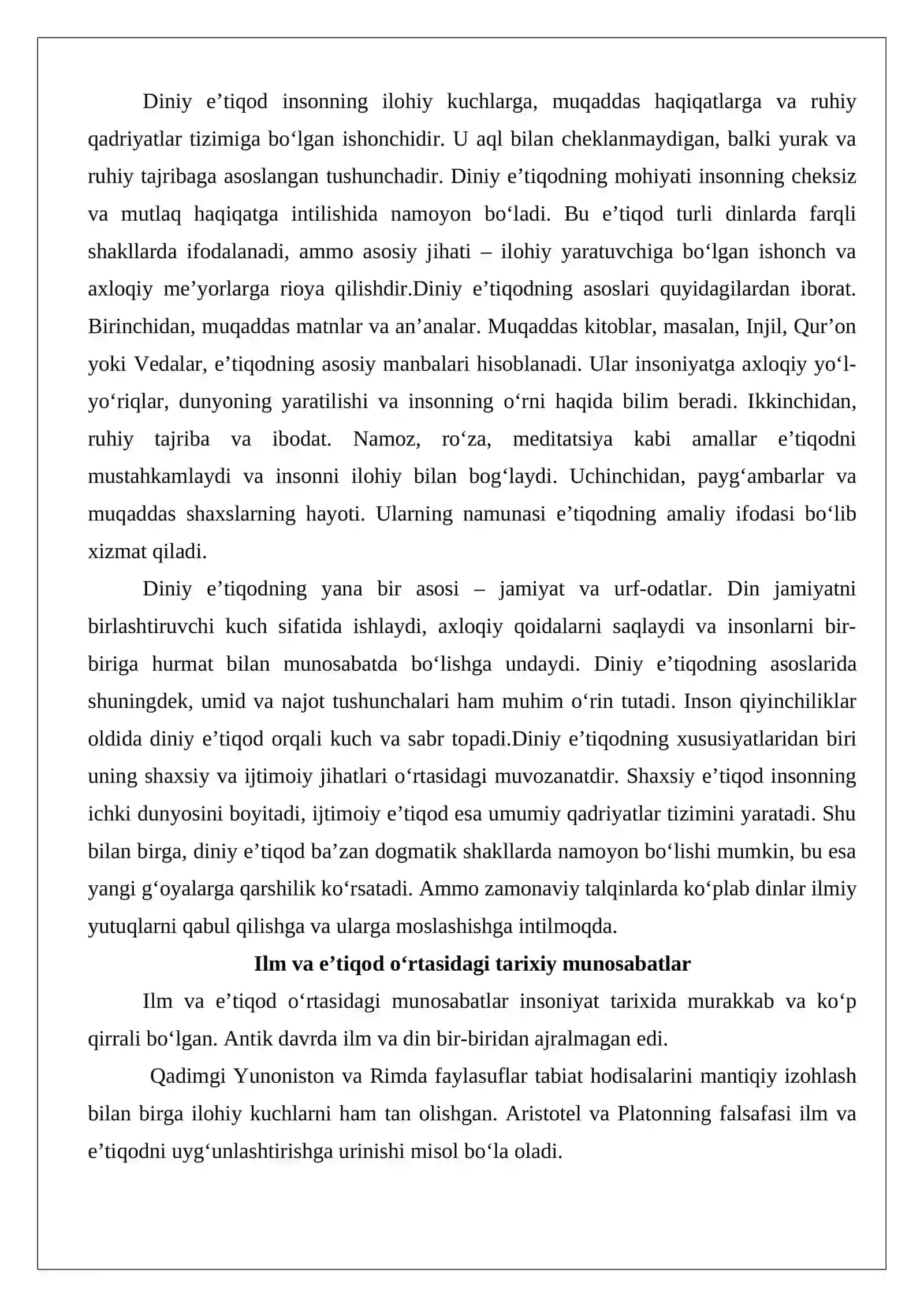 Dunyoviy bilimlar va diniy e’tiqod birligiga erishishning ahamiyati 4