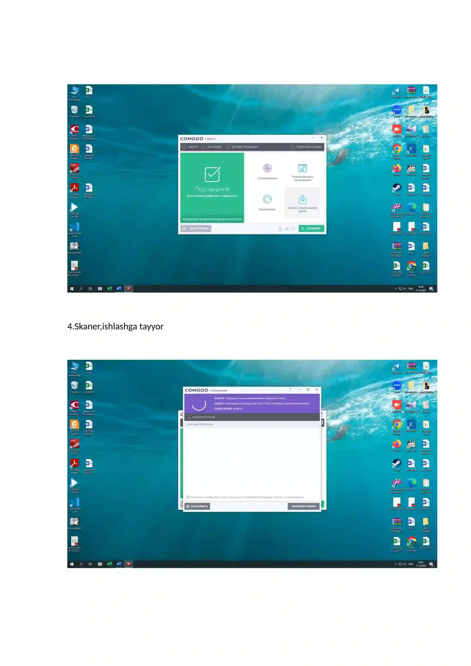 Comodo platformasida zararli dasturlarni skaner qilish 4