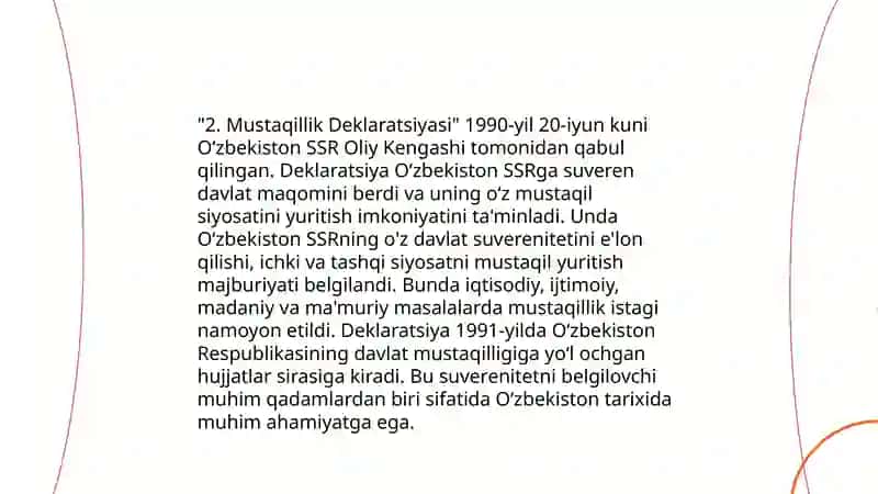 Oʻzbekiston respublikasining tashkil topishi va uning tarixiy ahamiyati 4