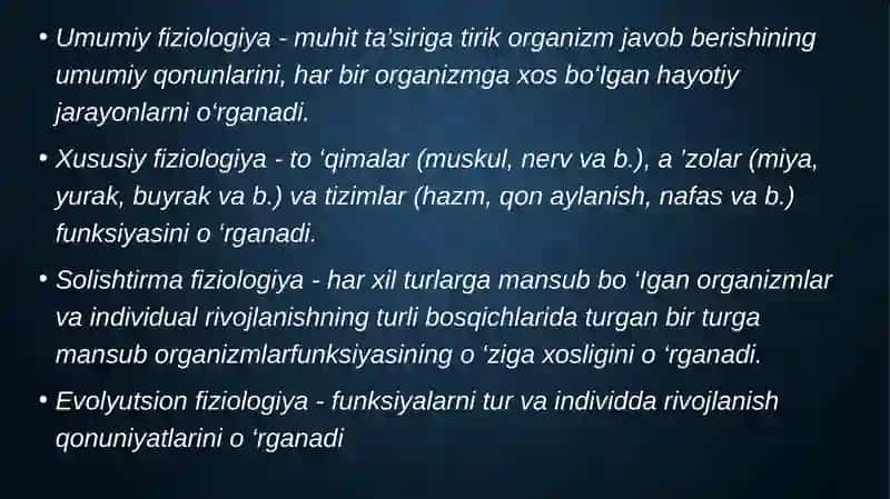 Fiziologiya fani, rivojlanishi, tibbiyotda ahamiyati 4
