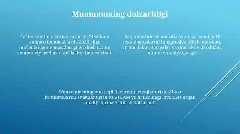 Umumiy orta talim maktablarida o'qitish jarayonlarini tashkil etishga doir zamonaviy yondashuvlar 4