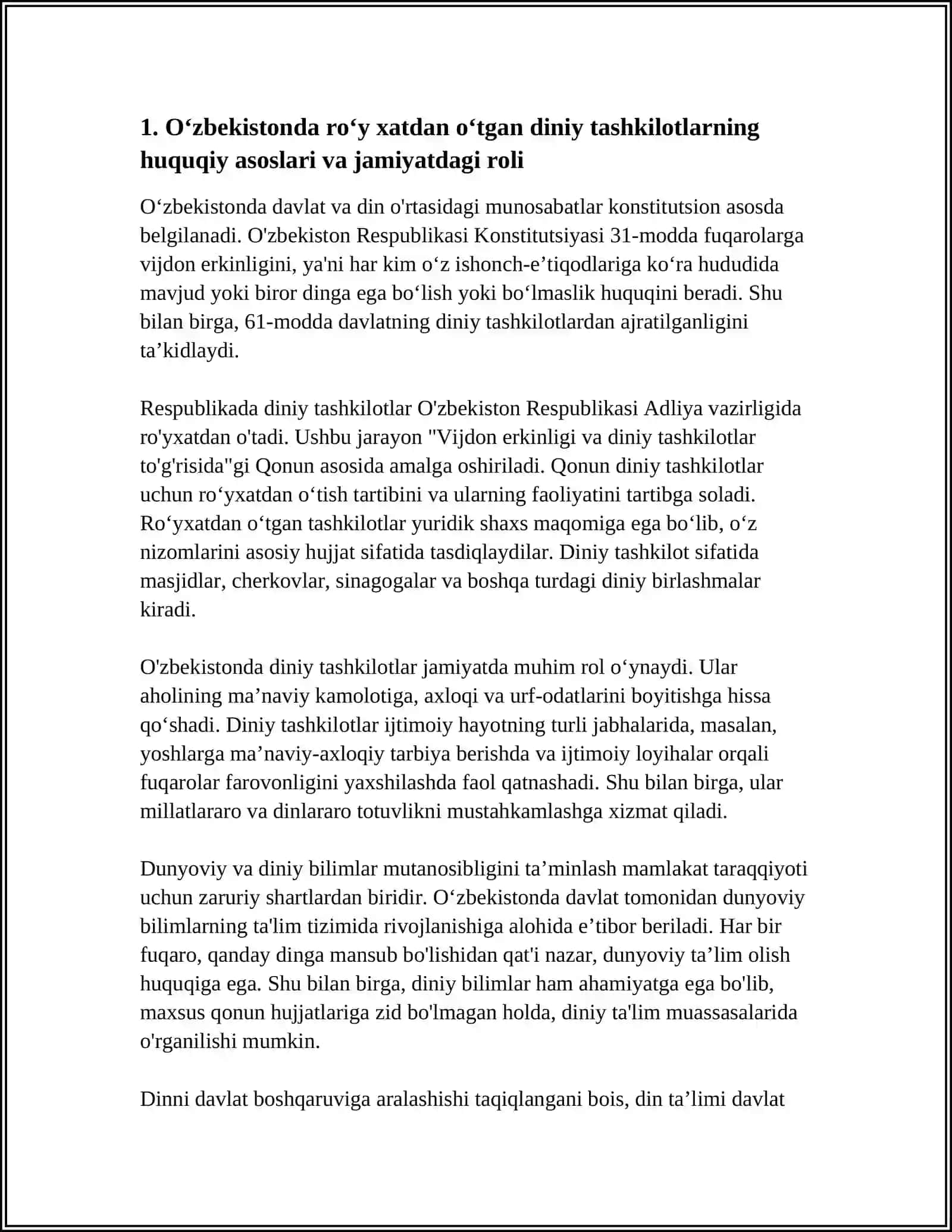 O'ZBEKISTONDA FAOLIYAT YURITUVCHI DINIY TASHKILOTLAR 4