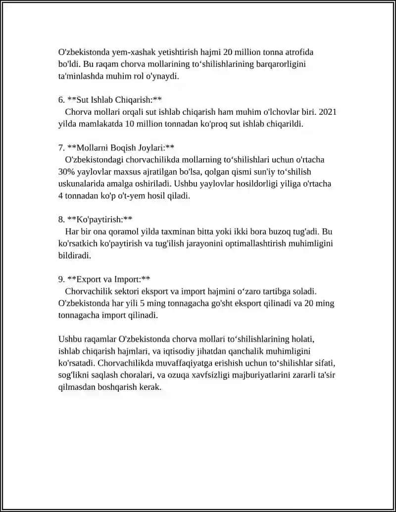 CHORVA MOLLARINI URCHITISH USSULARI 4