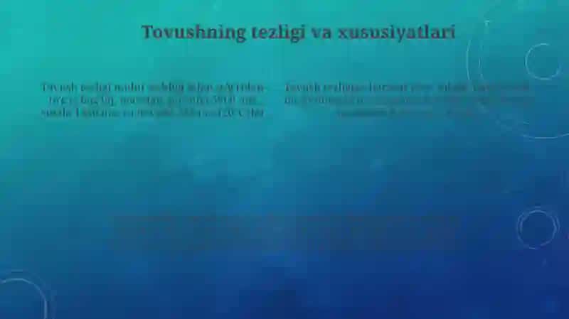 Tovush to'lqinlari tabiati fizika Harakteristikasi 4