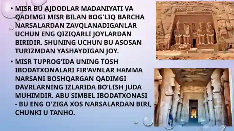 Misr turizimi va uning o'ziga xos tomonlari 4