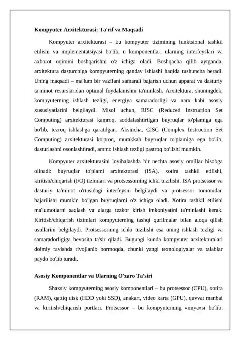 Shaxsiy kompyuter arxitekturasi 4