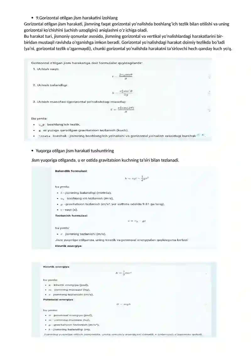 Tezlik va tezlansh munosabatlari 4