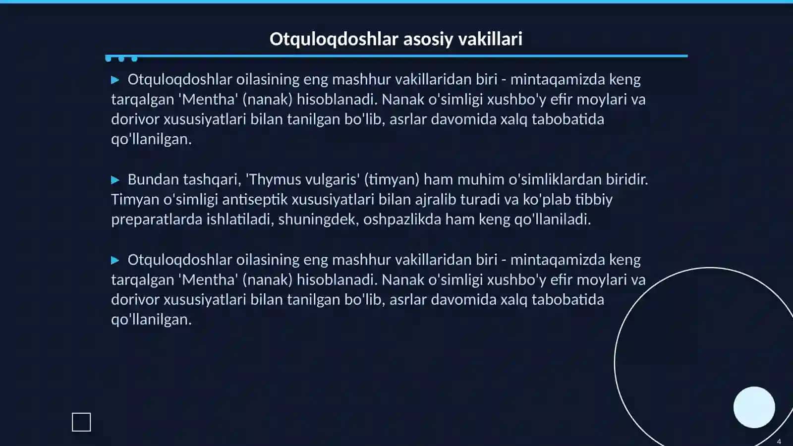 Otquloqdoshlar araliyadoshlar va valeriyadoshlar oilasi tasnifi asosiy vakillari va tibbiyotdagi axamyati 4