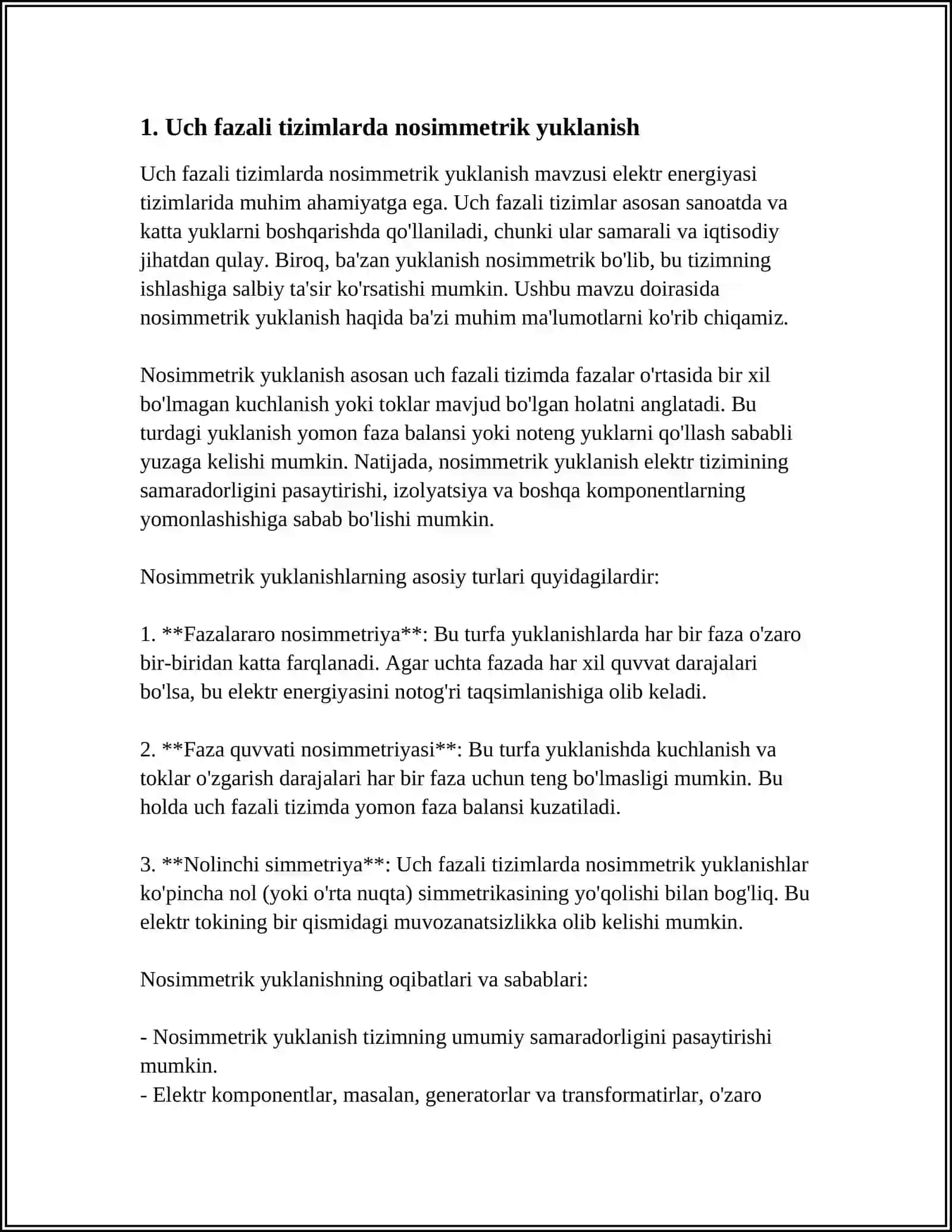 IKKI CHO'LG'AMLI TRANSFORMATORLARNING NOSIMMETRIK ISH REJIMLARI 4