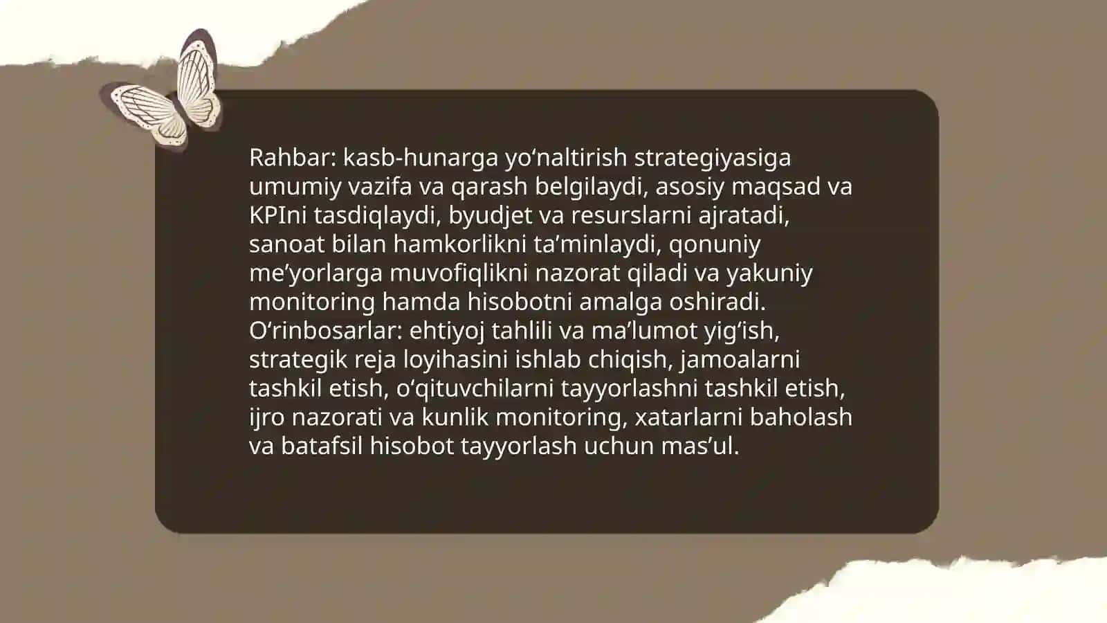 Oʻquv muassasasi rahbari va oʻrinbosarlarining kasb-hunarga yoʻnaltirish ishini tashkil etish 4