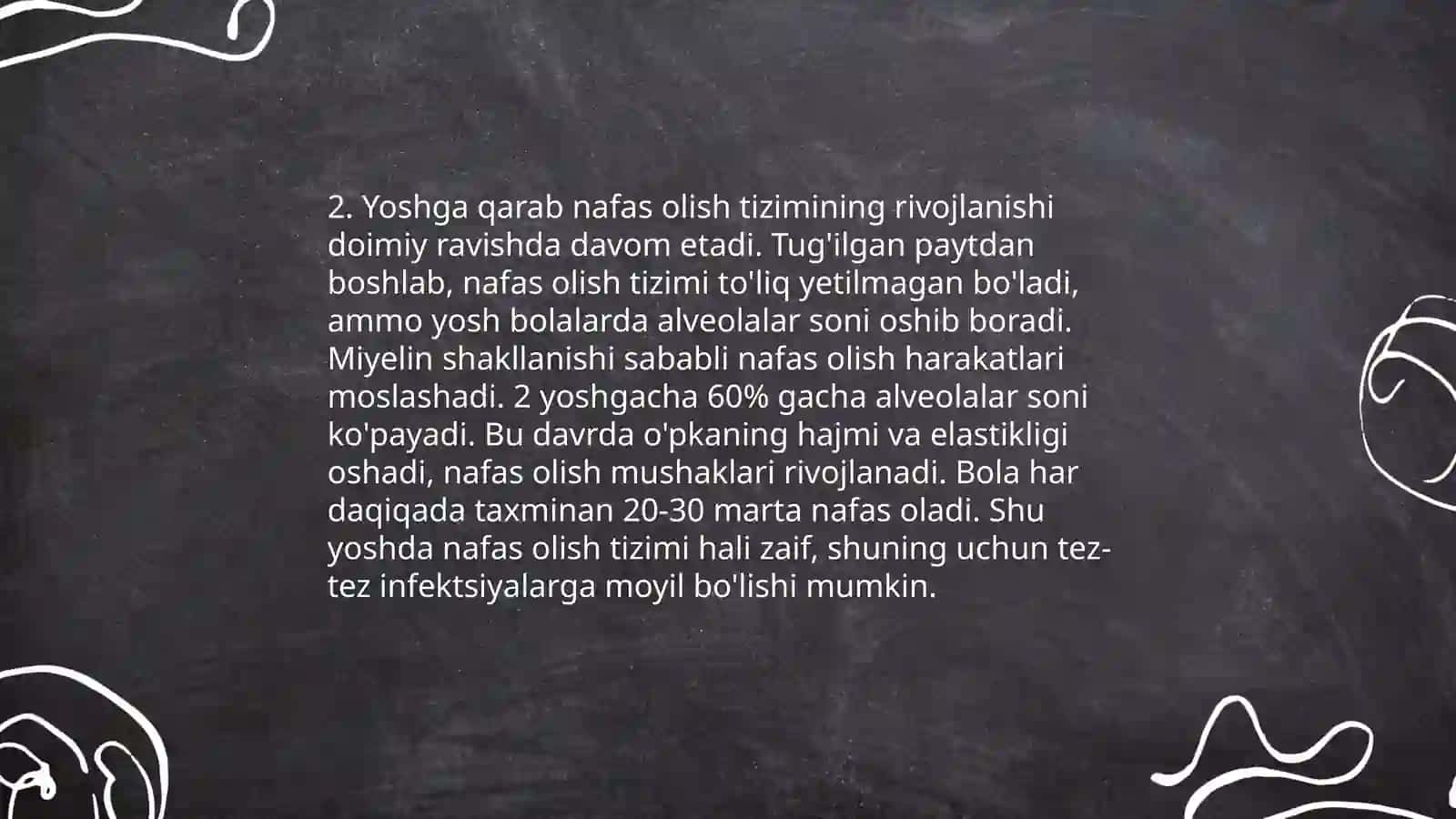 Nafas olish tizimining yosh fiziologiyasi va gigiyenasi 4