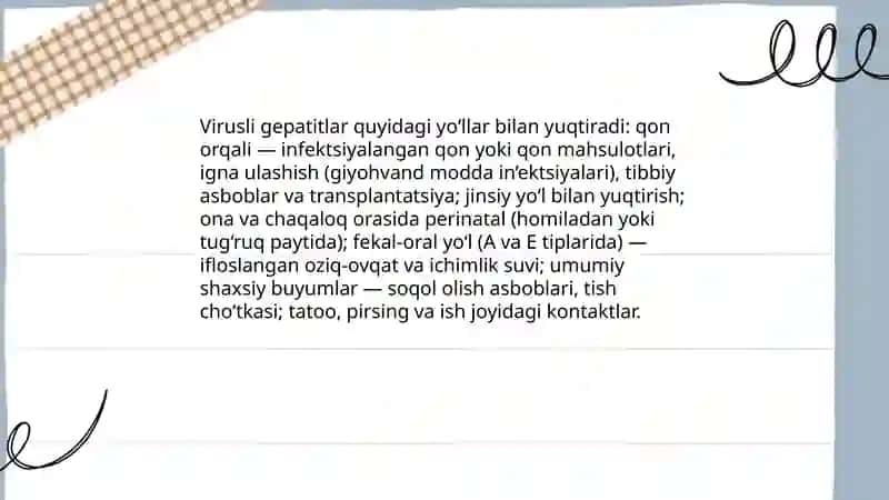 Virusli gepatit. Biokimyoviy tahlil uchun qon olish 4
