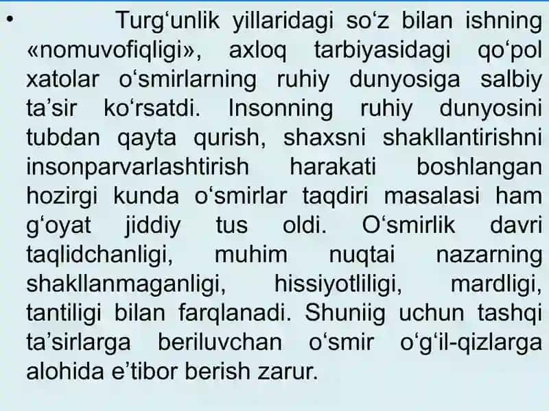 o'smirlik davridagi psixologik inqiroz. 4