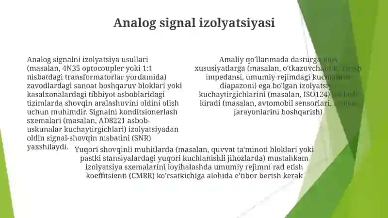 Analog signallarni shovqindan himoya qilish uchun sxemalarni loyihalash 4
