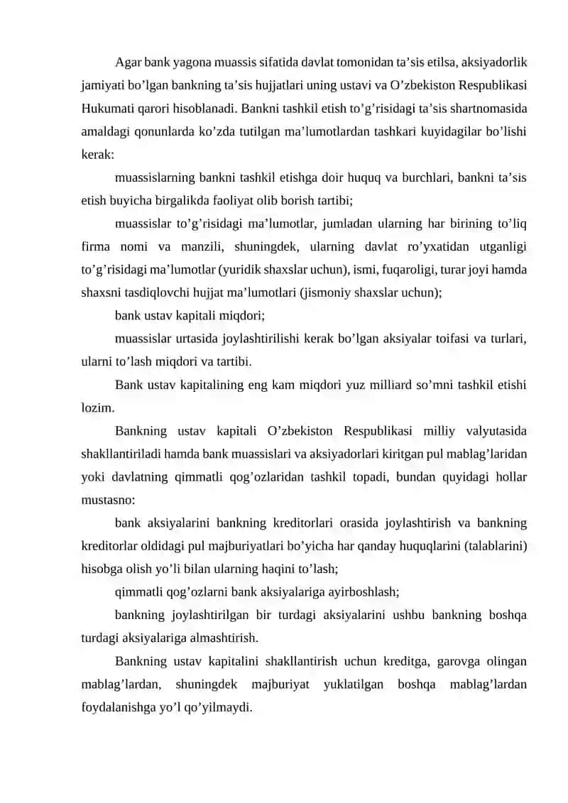 Tijorat banklarining tashkiliy huquqiy asoslari 4